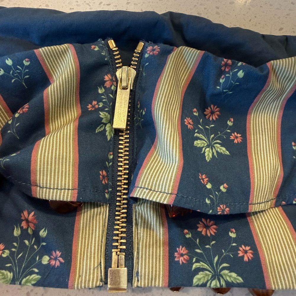 NWT WeWoreWhat Ruffle Beaded Floral Stripe Deep Storm Bandeau Size 12 Denim $89 - Picture 6 of 15